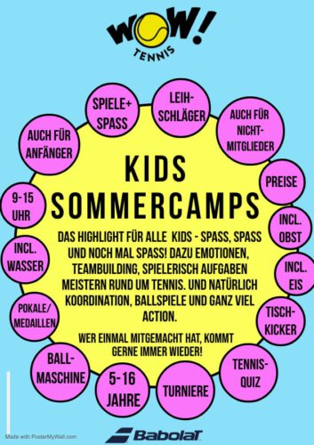 Flyer Tenniscamp Sommerferien 2023, Rückseite